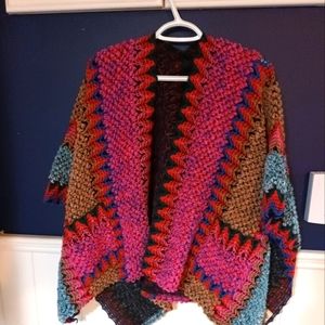 Ladies Boho Style Multicoloured Knitted Wrap by JC Gunny